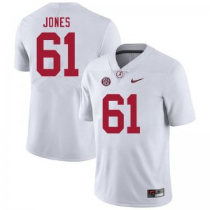 NCAA Men's Alabama Crimson Tide #61 Nathan Jones Stitched College 2020 Nike Authentic White Football Jersey CE17R68GI